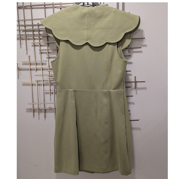 Maeve by Anthropologie Scalloped Collar Button Front Dress Light Green Womens M - Picture 2 of 8